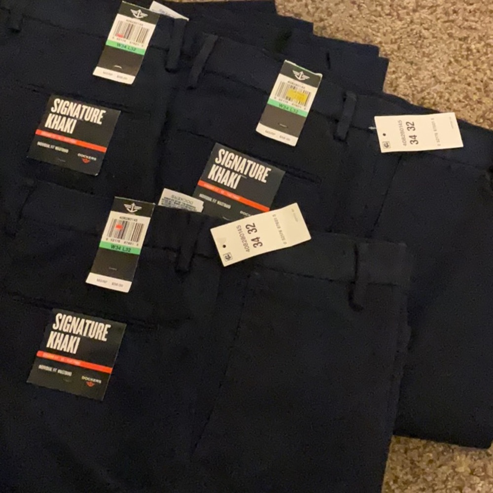 Final Inventory Lot 3 Dockers Navy Khaki Pants 34W 32L NWT $180
